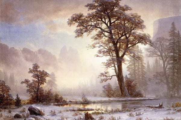 Albert Bierstadt: Valley of the Yosemite -Snow Fall,  by Albert Bierstadt