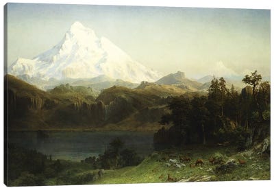 Mount Hood in Oregon,  Canvas Art Print - Albert Bierstadt