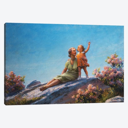 A Happy Moment, 1919  Canvas Print #BMN5862} by Charles Courtney Curran Canvas Print