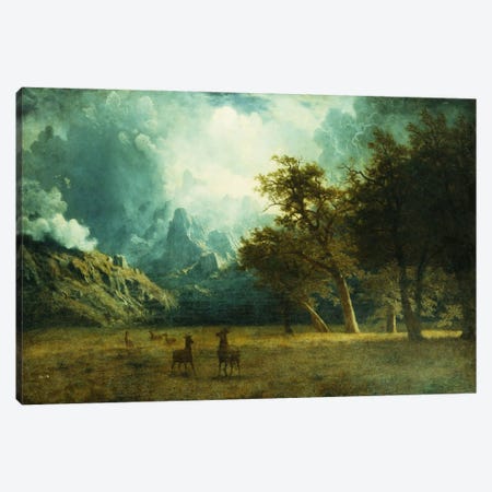 Storm on Laramie Peak, c. 1883 Canvas Print #BMN5864} by Albert Bierstadt Canvas Wall Art