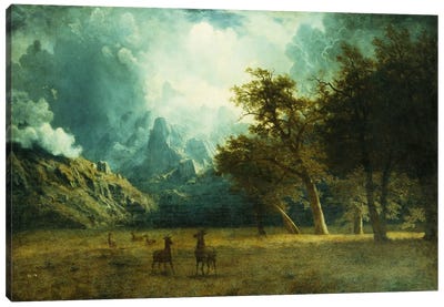 Storm on Laramie Peak, c. 1883 Canvas Art Print - Elk Art
