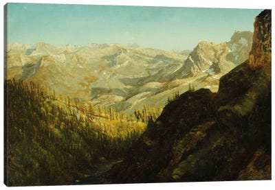 Sierra Nevada Mountains, California,  Canvas Art Print - Hudson River School Art