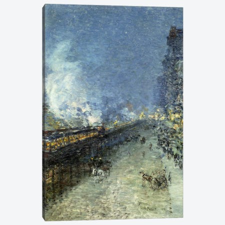 Sixth Avenue El - Nocturne (The El, New York), 1894  Canvas Print #BMN5867} by Childe Hassam Canvas Art