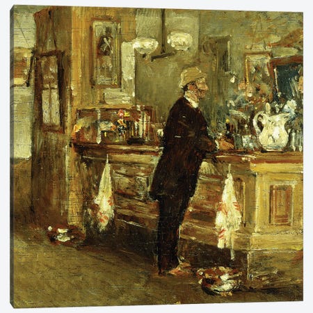 McSorley's Bar, 1891  Canvas Print #BMN5868} by Childe Hassam Canvas Print