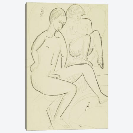Young Couple in the Bathroom  Canvas Print #BMN5877} by Ernst Ludwig Kirchner Art Print