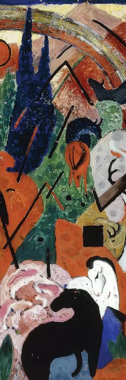 Landscape with Animals and Rainbow; Landschaft mit Tieren und Regenbogen, 1911  by Franz Marc wall art