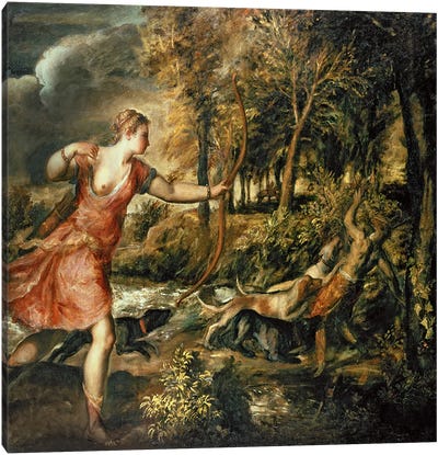 The Death of Actaeon, c.1565  Canvas Art Print - Renaissance Art