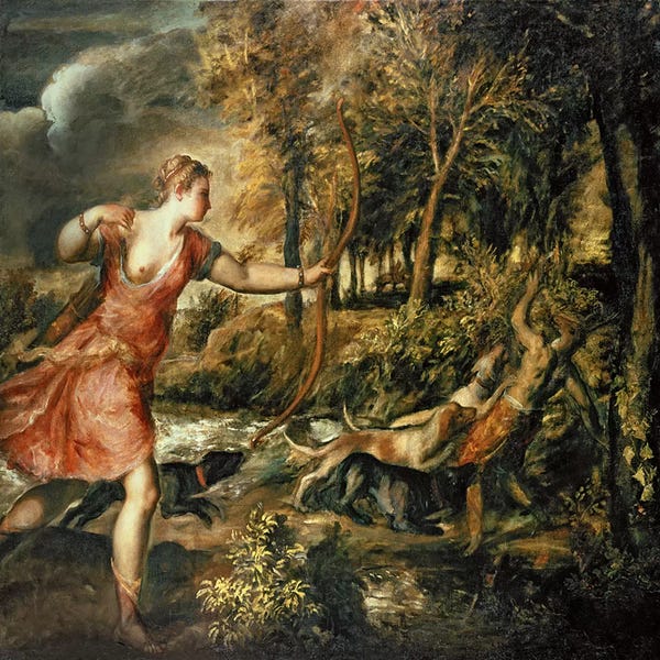 Renaissance: The Death of Actaeon, c.1565  by Titian