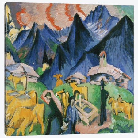 Alpleben, Triptych; Alpleben, Triptychon, 1918  Canvas Print #BMN5886} by Ernst Ludwig Kirchner Canvas Wall Art
