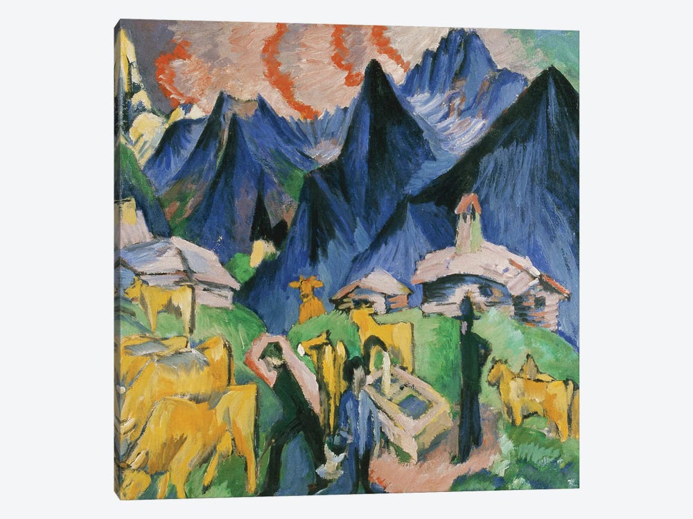 Alpleben, Triptych; Alpleben, Triptychon, 1918  by Ernst Ludwig Kirchner 1-piece Canvas Wall Art