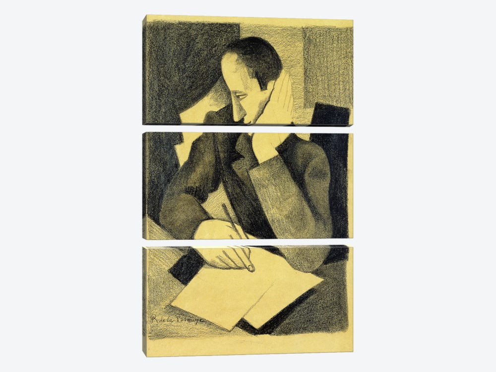 Man Writing: Study for Paludes; Homme Ecrivant: Etude pour Paludes, c.1920  by Roger de la Fresnaye 3-piece Canvas Print