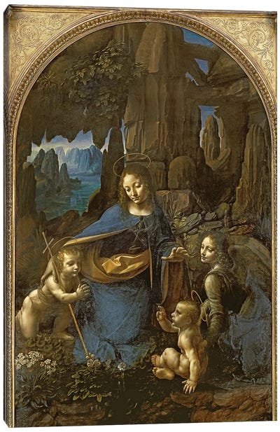 The Virgin of the Rocks  Canvas Art Print - Leonardo da Vinci