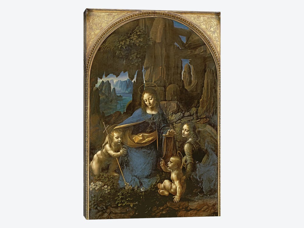 The Virgin of the Rocks  by Leonardo da Vinci 1-piece Canvas Art Print