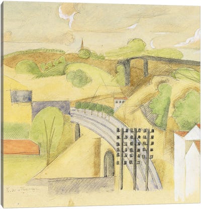 Study for The Meulan Viaduct; Etude pour le Viaduc de Meulan, 1912  Canvas Art Print
