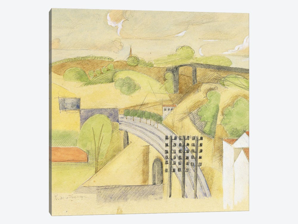 Study for The Meulan Viaduct; Etude pour le Viaduc de Meulan, 1912  by Roger de la Fresnaye 1-piece Canvas Art Print