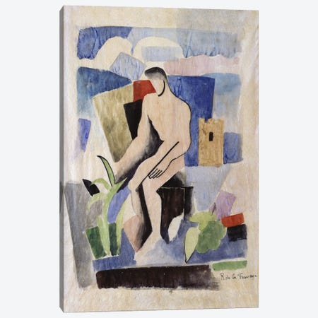 Man in the Country, study for Paludes; Homme dans un Paysage, Etude pour Paludes, c.1920  Canvas Print #BMN5891} by Roger de la Fresnaye Canvas Art
