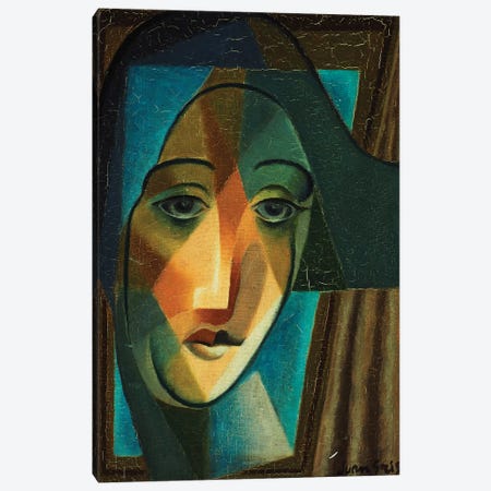 Head of a Harlequin; Tete d'Arlequin, 1924  Canvas Print #BMN5904} by Juan Gris Canvas Art Print
