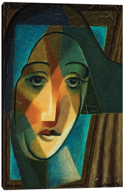 Head of a Harlequin; Tete d'Arlequin, 1924  Canvas Art Print - Juan Gris