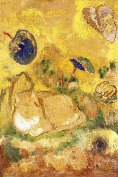 Odilon Redon: Bazon, the Artist's Cat; Bazon, le Chat de l'Artiste, c.1905  by Odilon Redon