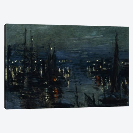 The Port of Le Havre, Night Effect (Le Port de Havre, effet du Nuit), 1873  Canvas Print #BMN5918} by Claude Monet Canvas Art Print