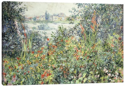Flowers at Vetheuil; Fleurs a Vetheuil, 1881  Canvas Art Print - All Things Monet