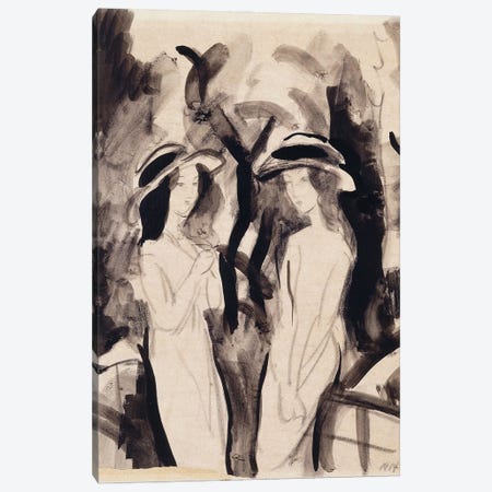 Two Girls; Zwei Madchen, 1914  Canvas Print #BMN5928} by August Macke Canvas Art