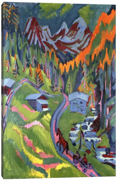 Sertig Path in Summer; Sertigweg im Sommer, 1923  Canvas Art Print - Switzerland