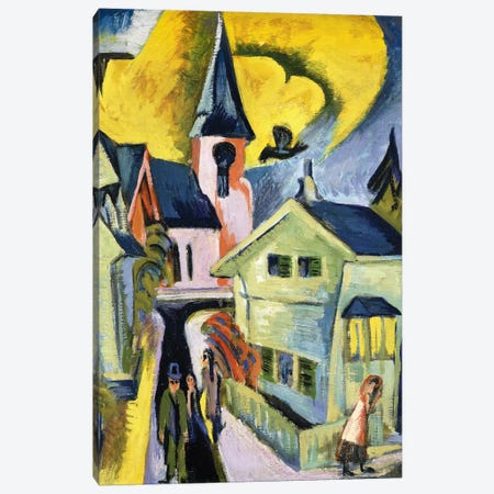 Konigstein with Red Church; Konigstein mit roter Kirche, 1916  Canvas Print #BMN5937} by Ernst Ludwig Kirchner Canvas Wall Art