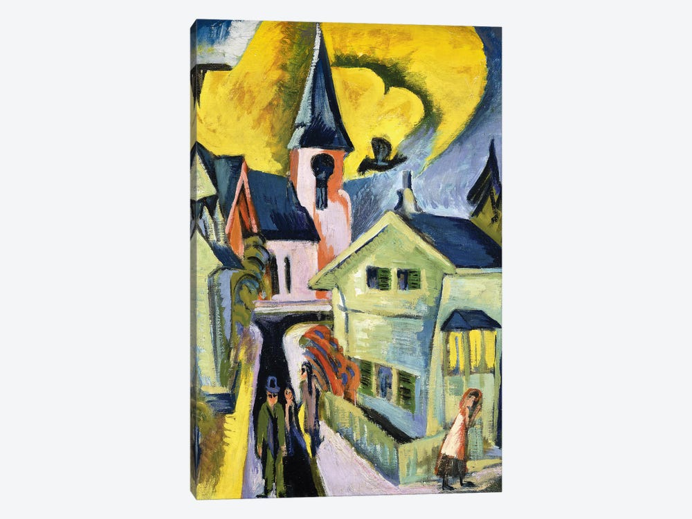 Konigstein with Red Church; Konigstein mit roter Kirche, 1916  1-piece Canvas Art Print