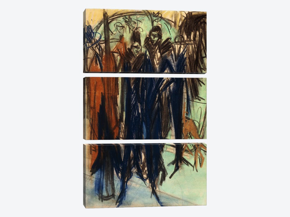 Prostitute, Friedrichstrasse, Berlin  by Ernst Ludwig Kirchner 3-piece Art Print