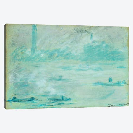London, Boats on the Thames; Londres, Bateaux sur la Tamise, 1901  Canvas Print #BMN5942} by Claude Monet Canvas Wall Art