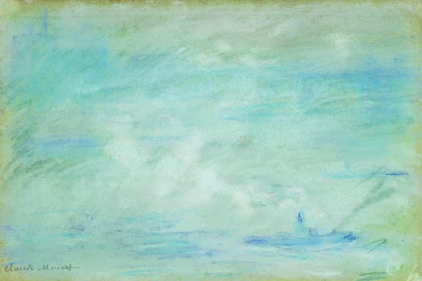 Claude Monet: Boat on the Thames, haze effect; Bateau sur la Tamise, effet de brume, 1901  by Claude Monet