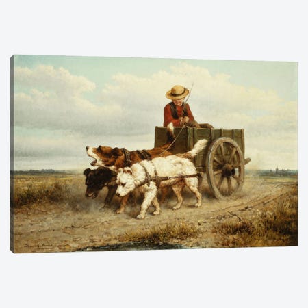 The Dog Cart Canvas Print #BMN5950} by Henriette Ronner-Knip Art Print