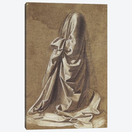 Drapery Study for a kneeling figure,  Canvas Print #BMN5953} by Leonardo da Vinci Canvas Print