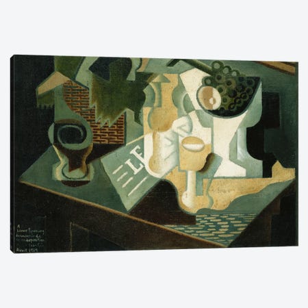 The Table in Front of the Building; La Table Devant le Battiment, 1919  Canvas Print #BMN5958} by Juan Gris Canvas Print