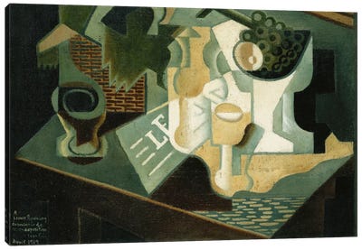 The Table in Front of the Building; La Table Devant le Battiment, 1919  Canvas Art Print - Cubism Art