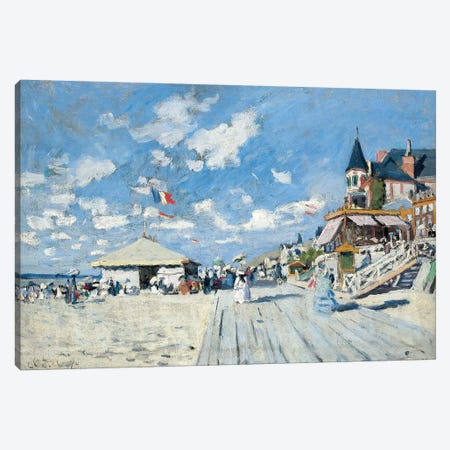 On the Beach at Trouville, 1870  Canvas Print #BMN5968} by Claude Monet Canvas Wall Art