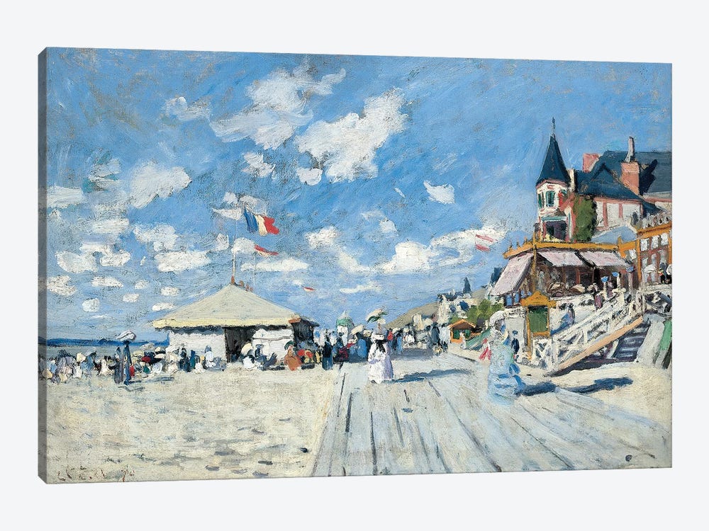 On the Beach at Trouville, 1870  by Claude Monet 1-piece Canvas Art Print