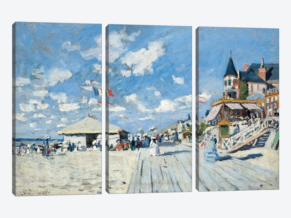 On the Beach at Trouville, 1870  3-piece Art Print