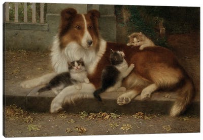 Best of Friends, 1906  Canvas Art Print - Border Collies