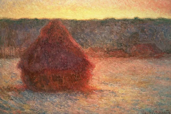 Claude Monet: Haystacks at Sunset, Frosty Weather, 1891 by Claude Monet