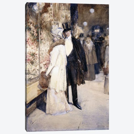 A New Year's Nocturne, New York, 1892  Canvas Print #BMN5994} by Childe Hassam Canvas Artwork