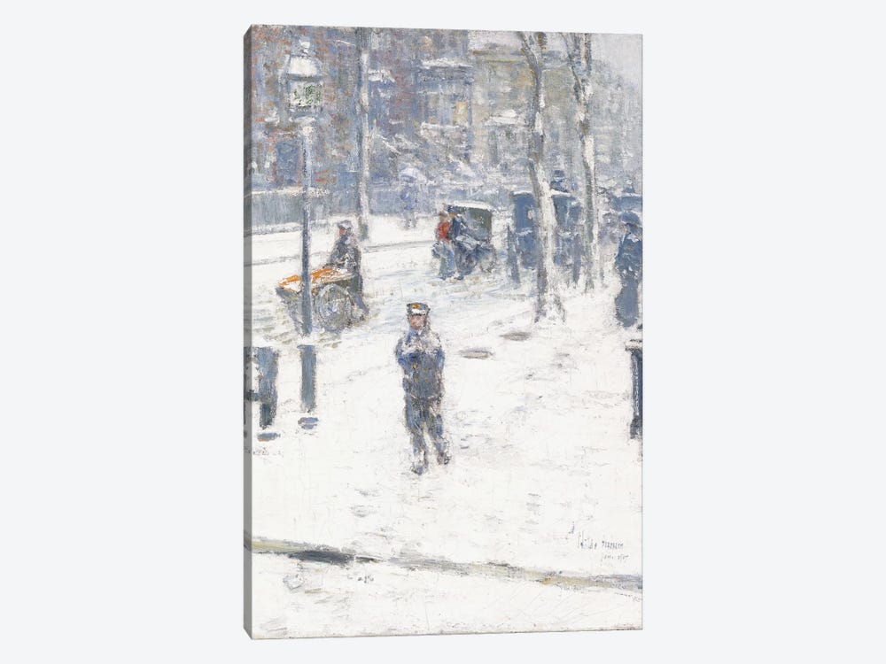 Snow Storm, Fifth Avenue, New York, 1907  by Childe Hassam 1-piece Canvas Art Print