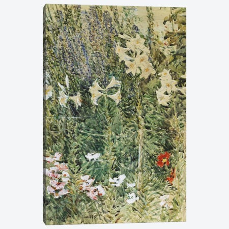 Larkspurs and Lillies, c. 1894  Canvas Print #BMN5997} by Childe Hassam Canvas Art