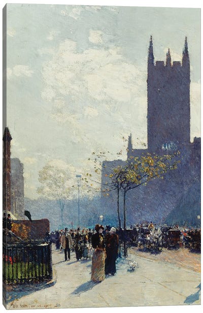 Lower Fifth Avenue, 1890  Canvas Art Print - Childe Hassam