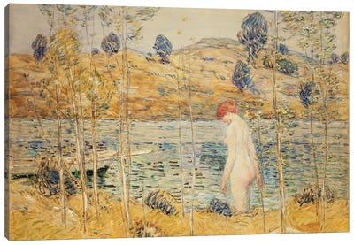 The River Bank, 1906  Canvas Art Print - Childe Hassam