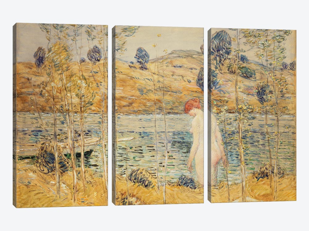 The River Bank, 1906  by Childe Hassam 3-piece Art Print