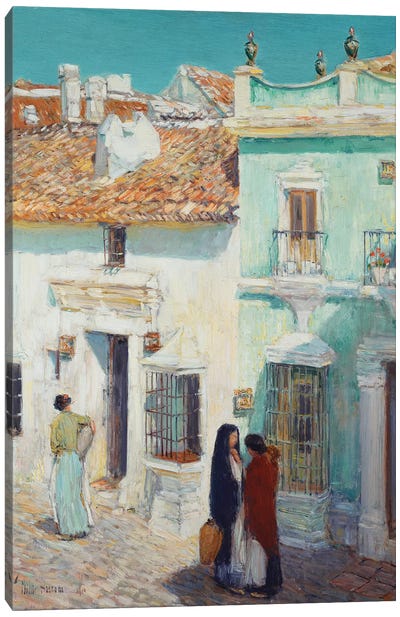 Street Scene, La Ronda, Spain, 1910  Canvas Art Print - Childe Hassam