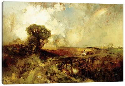 A Summer Shower, 1878  Canvas Art Print - Thomas Moran