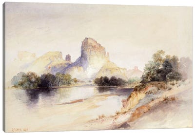 Castle Butte, Green River, Wyoming, 1894  Canvas Art Print - Thomas Moran